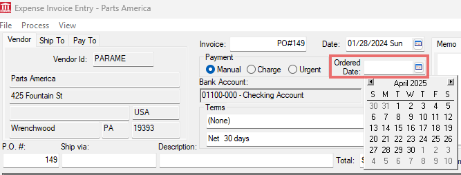 Estimated Time of Arrival (ETA) Date
