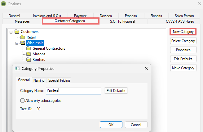 Categories and Folder Groups